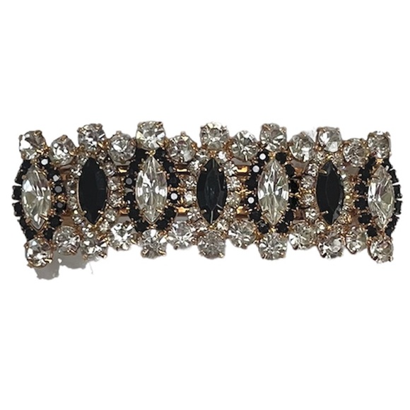 Vintage French Hair Jewelry Gold Jeweled Barrette Made in France High Quality main image 11